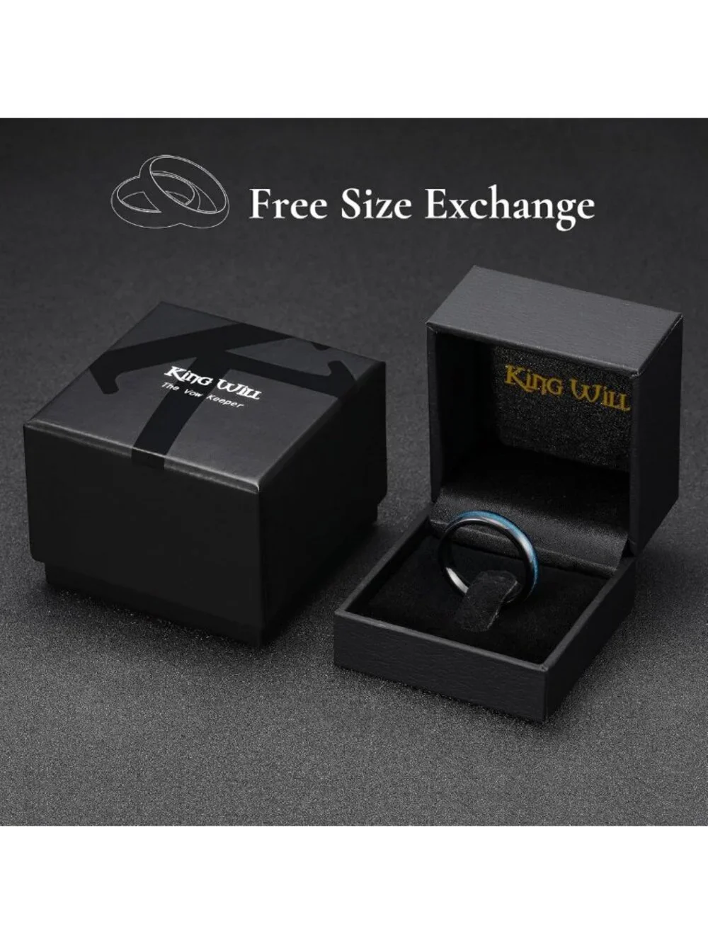 Tungsten Carbide Wedding Band for Men & Women, Comfort Fit, Meteorite/Opal